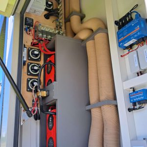 Hier ist die technische Anlage in einem Expeditionsmobil eines MAN 9.150 zu sehen